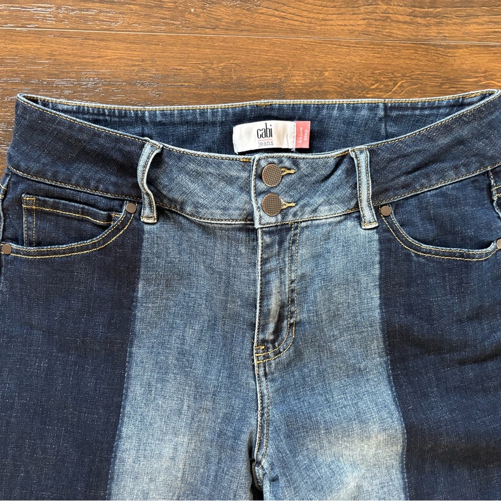 CAbi Women's Dark and Light Blue Ankle Jeans - Picture 4 of 7